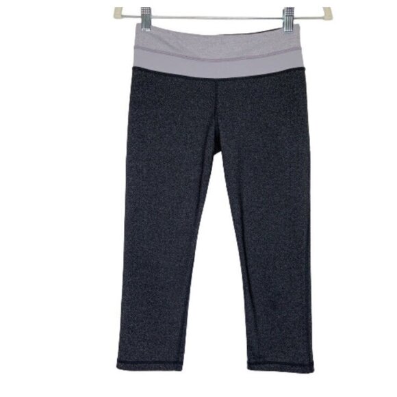 Lululemon Wunder Groove Crop Leggings Women’s Size 4 Gray Lavender - Picture 1 of 7